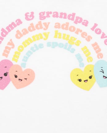 Camiseta con estampado familiar y purpurina para bebés y niñas pequeñas