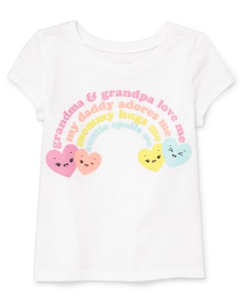 Camiseta con estampado familiar y purpurina para bebés y niñas pequeñas