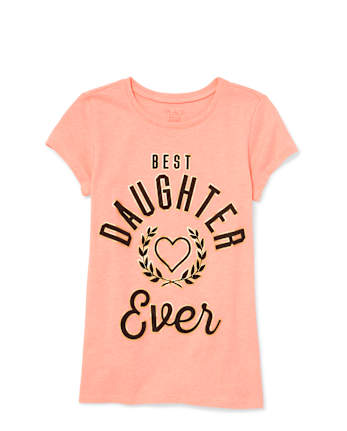 Camiseta gráfica a juego con estampado de hija de mamá y yo para niñas