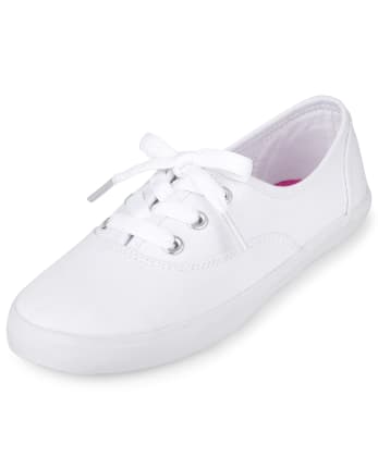 Girls Lace Up Canvas Sneakers