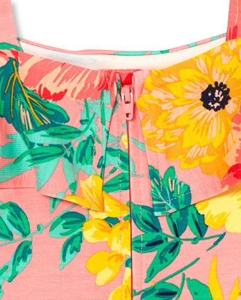 Girls Floral Off Shoulder Dress