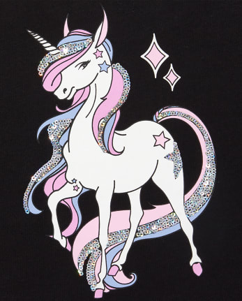 Top con abertura de unicornio adornado para niñas
