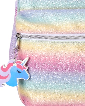 Girls Unicorn Rainbow Glitter Backpack