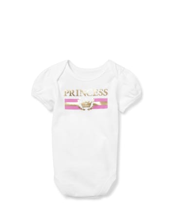 Baby Girls Matching Family Foil Princess Graphic Bodysuit