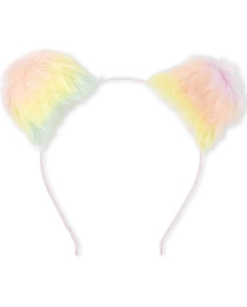 Toddler Girls Faux Fur Rainbow Ears Headband