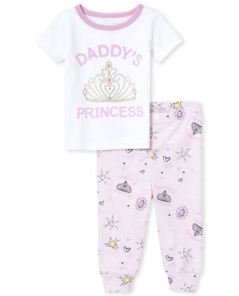 Baby And Toddler Girls Dad Snug Fit Cotton Pajamas