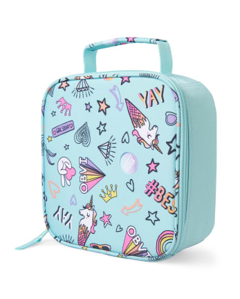 Fiambrera Niñas Unicornio Arco Iris Doodle