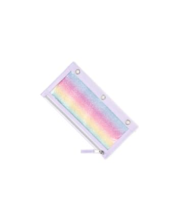 Girls Rainbow Glitter Pencil Case