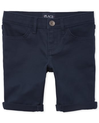 Shorts skimmer con puños enrollados para niñas