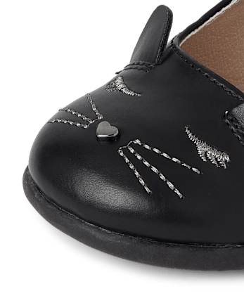 Toddler Girls Embroidered Cat Mary Jane Shoes