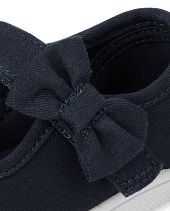 Toddler Girls Bow Strap Canvas Sneakers