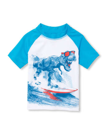 Rashguard gráfico de manga raglán corta para bebés y niños pequeños