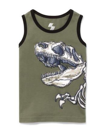 Baby And Toddler Boys Mix And Match Puff Print Dino Tank Top