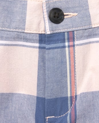 Boys Plaid Chino Shorts