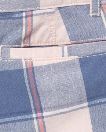 Boys Plaid Chino Shorts