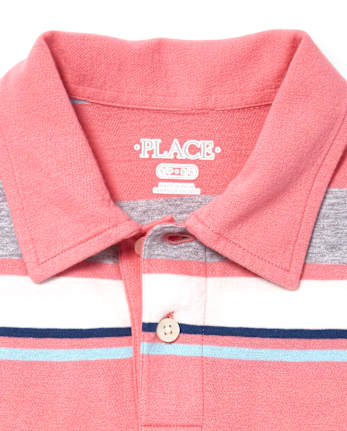 Boys Striped Jersey Polo