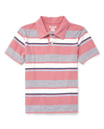 Boys Striped Jersey Polo