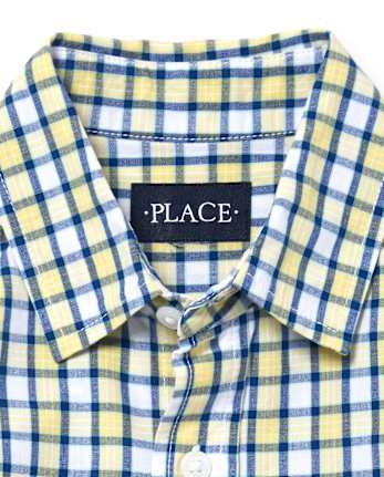 Camisa con botones de popelina a cuadros para niños