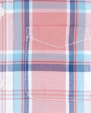 Baby And Toddler Boys Dad and Me Plaid Poplin Matching Button Down Shirt