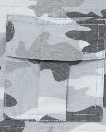 Shorts cargo sin cierres de camuflaje para niños