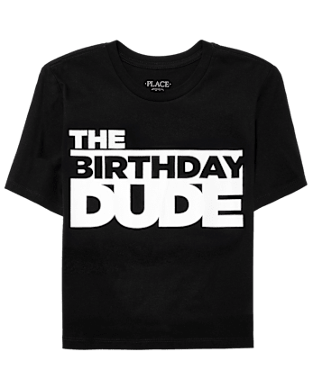 T-shirt graphique Birthday Dude pour garçons - BLACK