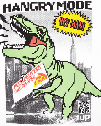 Camiseta con gráfico animado Hangry Dino para niños