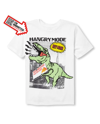 Camiseta con gráfico animado Hangry Dino para niños