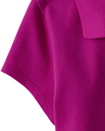Girls Uniform Soft Stretch Pique Polo - Plus