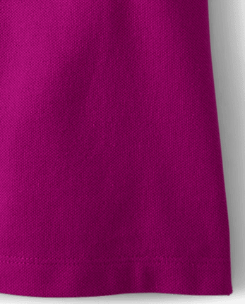 Girls Uniform Soft Stretch Pique Polo - Plus