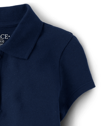 Girls Uniform Soft Stretch Pique Polo - Plus