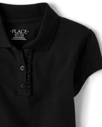 uniformes pour fille Ruffle Pique Polo - Plus