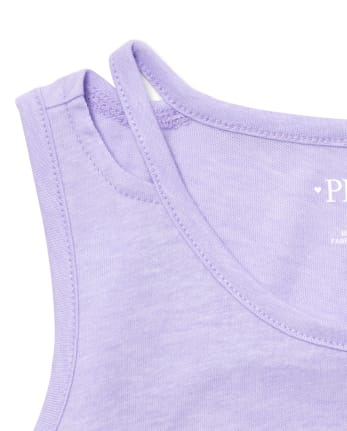 Camiseta sin mangas con abertura y lentejuelas para niñas