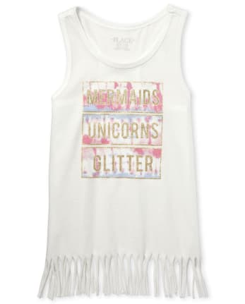 Débardeur à franges et dos nageur pailleté Mix And Match pour filles