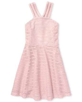 Vestido halter texturizado para niñas