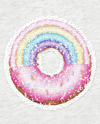 Girls Flip Sequin Rainbow Donut Top