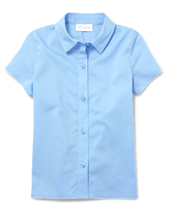 Camisa con botones de popelina de uniforme para niñas