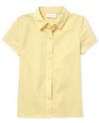 Camisa con botones de popelina de uniforme para niñas