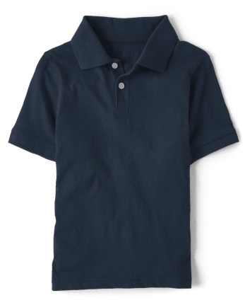 Boys Uniform Short Sleeve Soft Jersey Polo | The Children's Place - NAUTICO