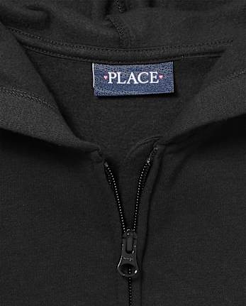 Sweat à capuche zippé Uniform French Terry pour fille - BLACK