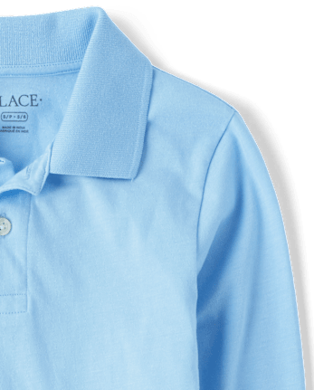 Polo de jersey suave de manga larga uniforme para niños