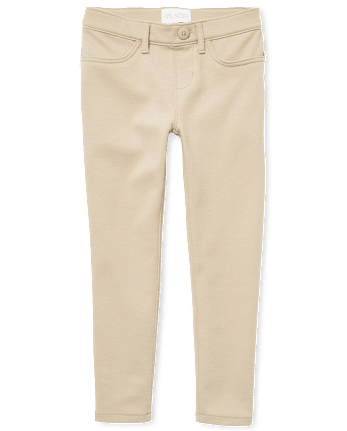 Girls Uniform Ponte Knit Pull On Jeggings - Slim