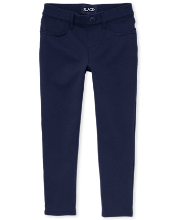 Girls Uniform Ponte Knit Pull On Jeggings - Plus