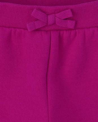 Pantalones deportivos de rizo francés de uniforme para niñas pequeñas