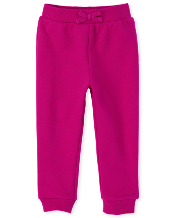 Pantalones deportivos de rizo francés de uniforme para niñas pequeñas