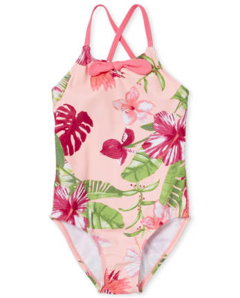 Girls Floral One Piece Swimsuit