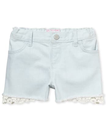 Baby And Toddler Girls Crochet Denim Shortie Shorts