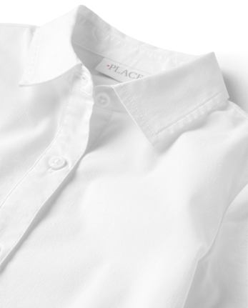 Girls Uniform Poplin Button Up Shirt - Plus