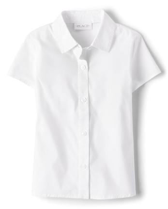 Girls Uniform Poplin Button Up Shirt - Plus