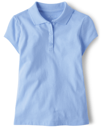 ventilación infinito dañar Polo de jersey suave de manga corta uniforme para niñas | The Children's  Place - DAYBREAK