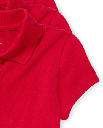 Girls Uniform Soft Stretch Pique Polo 5-Pack